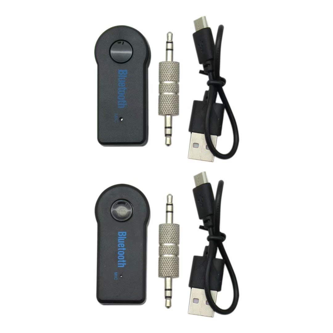 USonline911 2pcs Premium Quality Universal Wireless Bluetooth Receiver 3.5mm AUX Audio Stereo Music Home Car Adapter