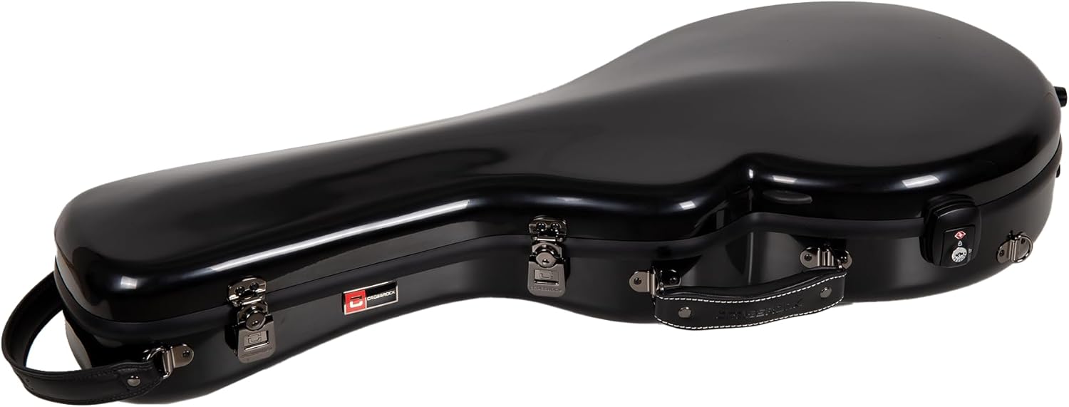 Crossrock Mandola Case for Gibson A & F Style and Eastman F Style | 100% Fiberglass Hardshell, TSA Lock, Detachable Backpack Straps–Black (CRF2020UMLBK)