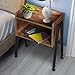 Kingso Nightstand Side Table End Table Stackable Bedside Table Record Player Stand with Storage for Bedrooms, Living Room Night Stand for Small Spaces with Stable Metal Frame, Rustic Brown
