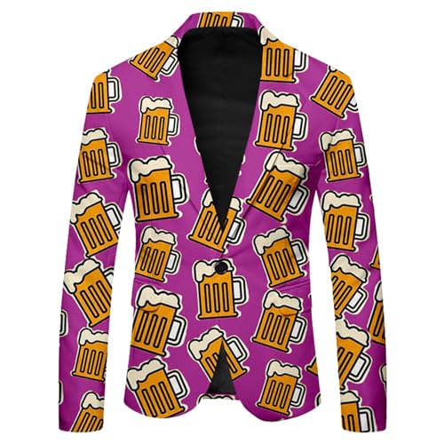 Tenue hip-hop veste homme années 80 imprimé bière costume discothèque retro