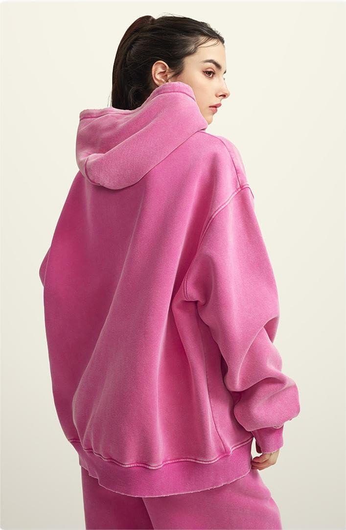 Mens Oversized Hoodies Pullover Vintage Sweatshirt Acid Wash Heavyweight Plush Cotton Baggy Streetwear Top Athletic - Image 7