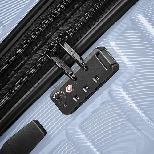 Image of Samsonite Omni 2: 24-Inch Medium Checked Hardside Luggage with 360 Spinner Wheels - Scratch Resistant Hardshell - TSA Lock - Expandable Polycarbonate Shell for Lightweight Travel - Pale Blue