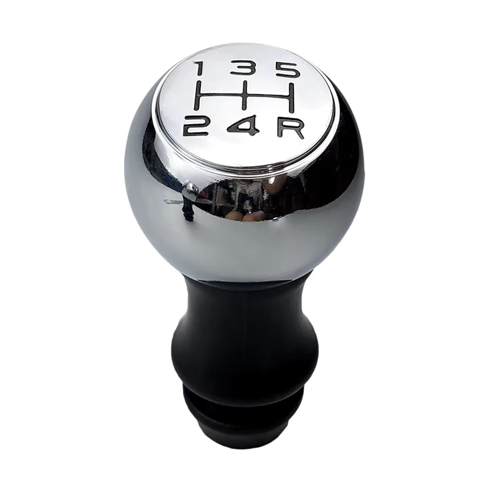 Qwqaab Chrome Knob Manual Gear Knob For Peugeot 206 207 208 307 308 408 2008 3008 For C2 C3-Xr C4 C4l C5 Picasso Manual Gear Shift Knob Pu Gaiter Boot(Chrome Knob)