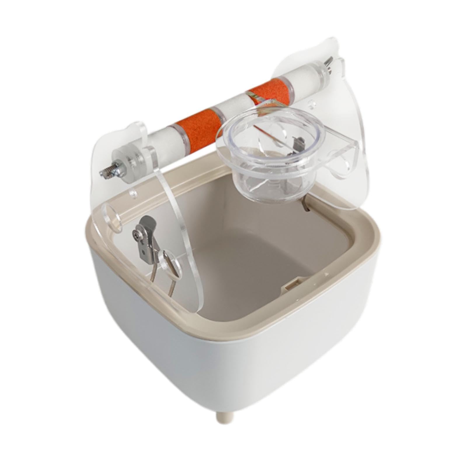 Baoblaze Parrot Toilet Stand Dropping Station Interactive Animals Beak Grinding Bird Perch Fixed Point Excretion Perch for Cockatiels, Orange