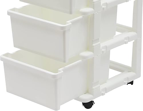 Miniatura 6 de LOYALHEARTDY Organizador de cajones, caja de almacenamiento para el hogar con 4 cajones, caja de almacenamiento de cosméticos con 4 cajones