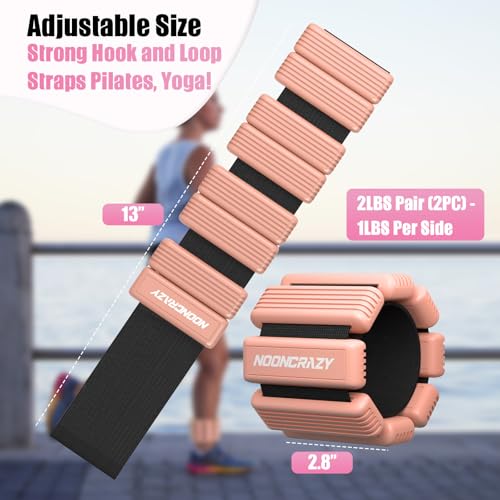 Image of Pilates Wrist Ankle Weights for Women, Wearable Strong Arm & Leg Weights Set of 2(1 lb /2.2 lbs Each), Adjustable Ankle Weights for Walking, Yoga, Dance, Barre, Gym
