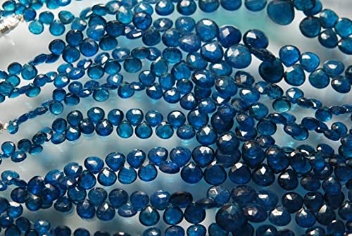 Apatite Bleue Néon Perle Cœur Facettée 5-9mm | Pierre Naturelle DIY Bijoux