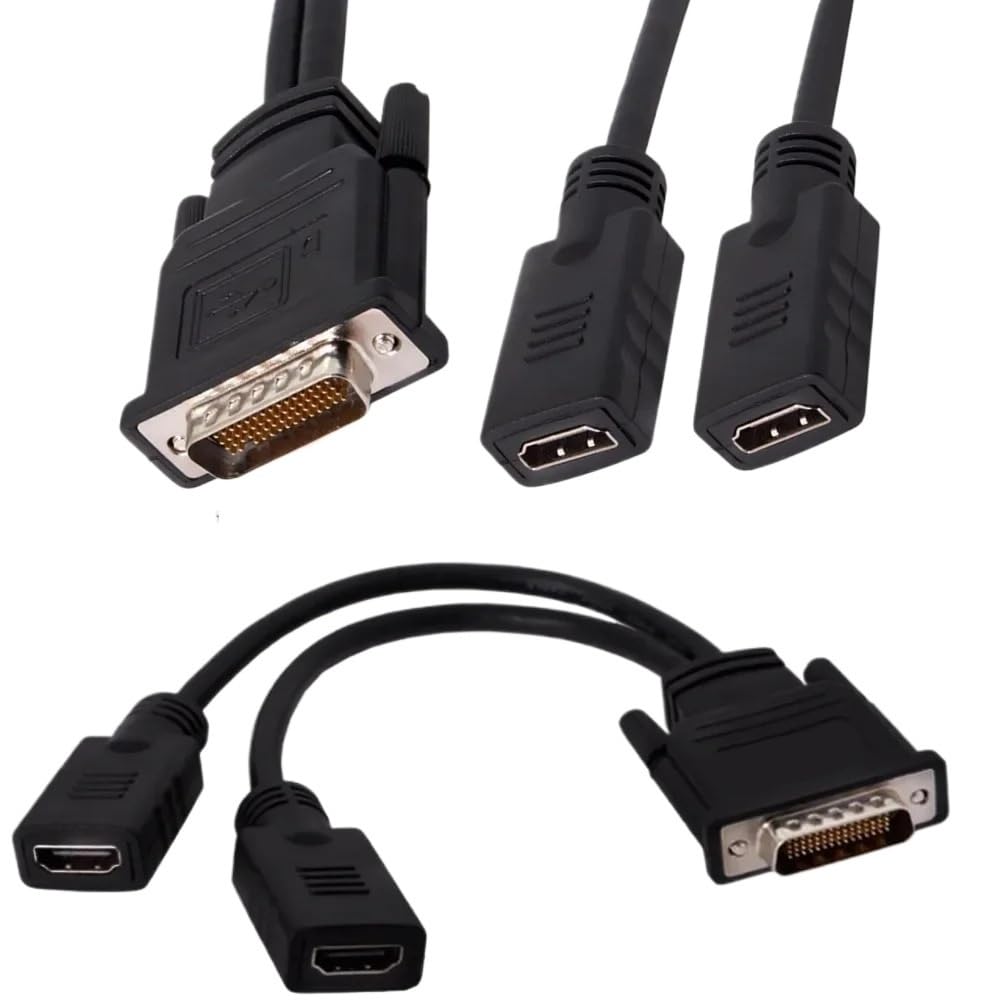 DMS 59Pin Male to 2 VGA DVI Displayport HDMI-Compatible Female Splitter Extension Cable Adapter(DMS 59Pin-2 HDMI)