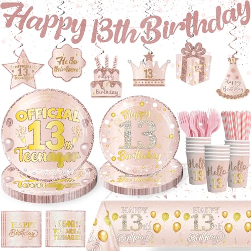 160pcs 13 Birthday Boy Decorations Plate, Officially a Teenager Party Decorations 13th Birthday Plates and Napkins Banner Teenage Boy Birthday Decorations 13th Birthday Decorations for Boys