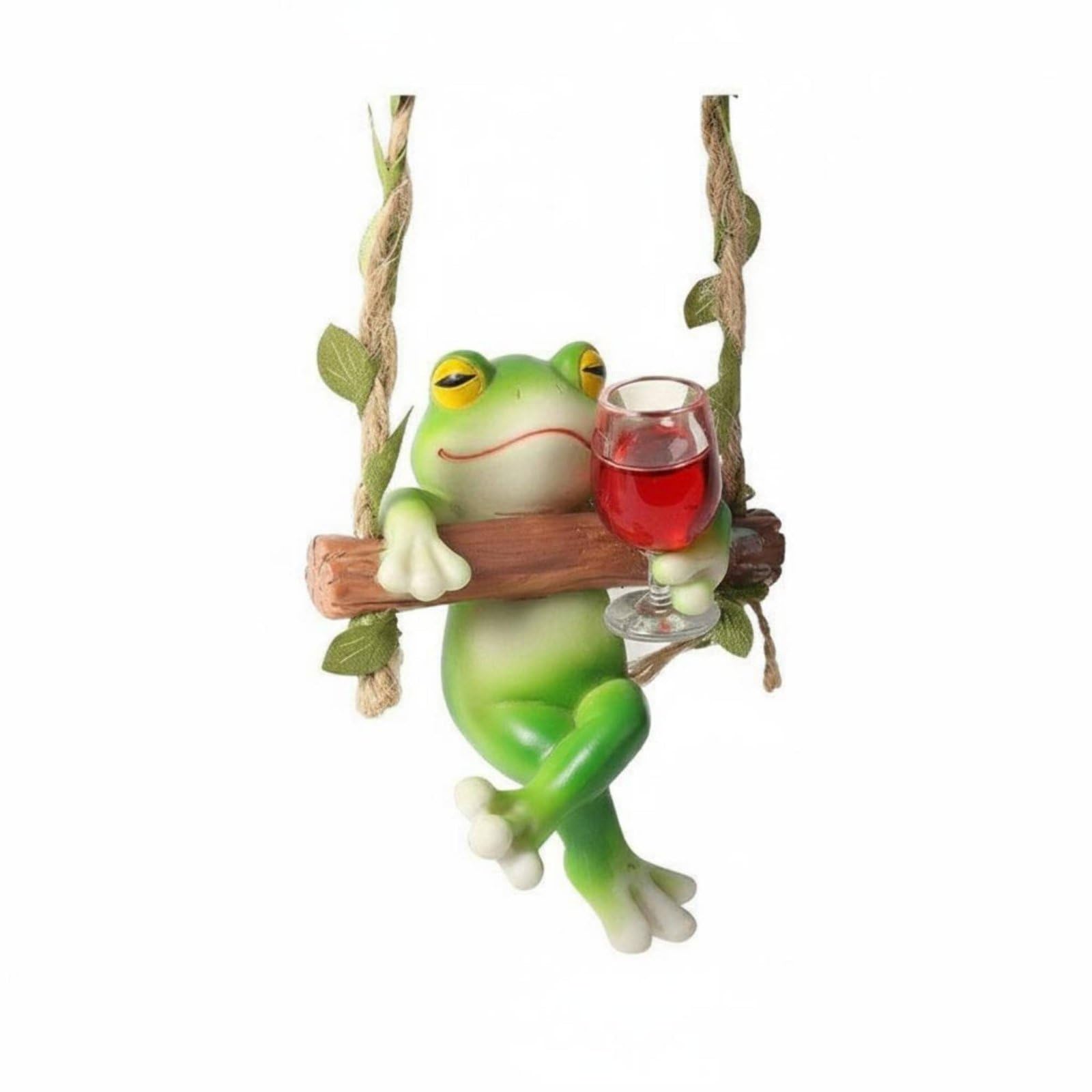 Frog Swing Decoration Cute Frog Ladder Hanger Whimsical Outdoor Decor for Garden, Balcony, Tree, 5262-image-23