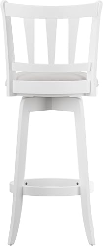 Miniatura 39 de Hillsdale Presque Isle Taburete giratorio de madera con asiento de piel sintética, altura de barra, color negro Negro -,gris (Aged