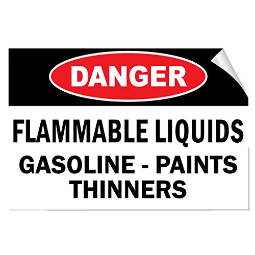 Danger Flammable Liquides d'essence autocollant grand format peintures 10x14