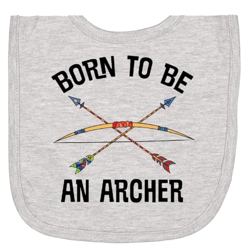 inktastic Boys Archery Born To Be an Archer Bib Heather Grey