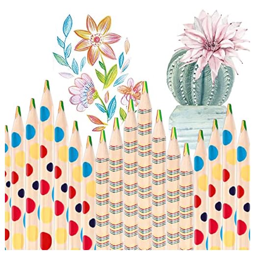 30 lápices de colores, arcoíris 4 en 1 lápices para colorear, lápiz de dibujo de madera, lápiz de color arco iris conjunto, para bocetos, bricolaje, dibujo artístico