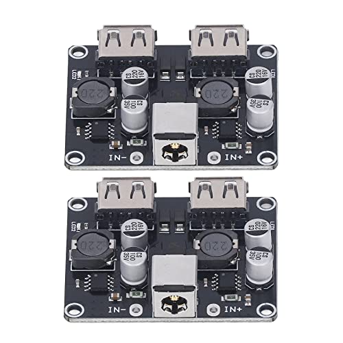 Módulo de alimentación de 2 vías, 2 piezas tarjeta convertidor de voltaje DC Buck módulo de alimentación de carga rápida de 2 vías 6-32 V para panel solar, atenuadores de pared