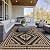 GENIMO Outdoor Rug for Patio Clearance, 5' x 8' Waterproof Plastic Straw Mat, Reversible Camping Carpet, Large Area Rugs Mats for Rv, Backyard, Deck, Porch, Picnic, Beach, Balcony, Black & Brown