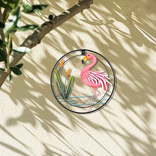 Huangpai Metal Flamingo Wall Art, Porch Front Door Wall Decor, Room, Outdoor, Club, Bars, Front Door, Metal Hanging Wall Art Décor #TOP4