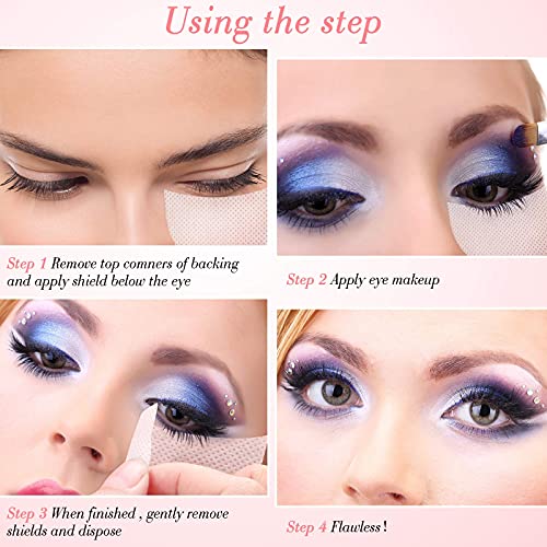 600 Pieces Eyeshadow Pad Shield Eyeshadow Patches White Eyeshadow Stencils Under Eye Pads Prevent Makeup Residue For Eyelash Extensions Lip Makeup, Half-Moon Shape #TOP4
