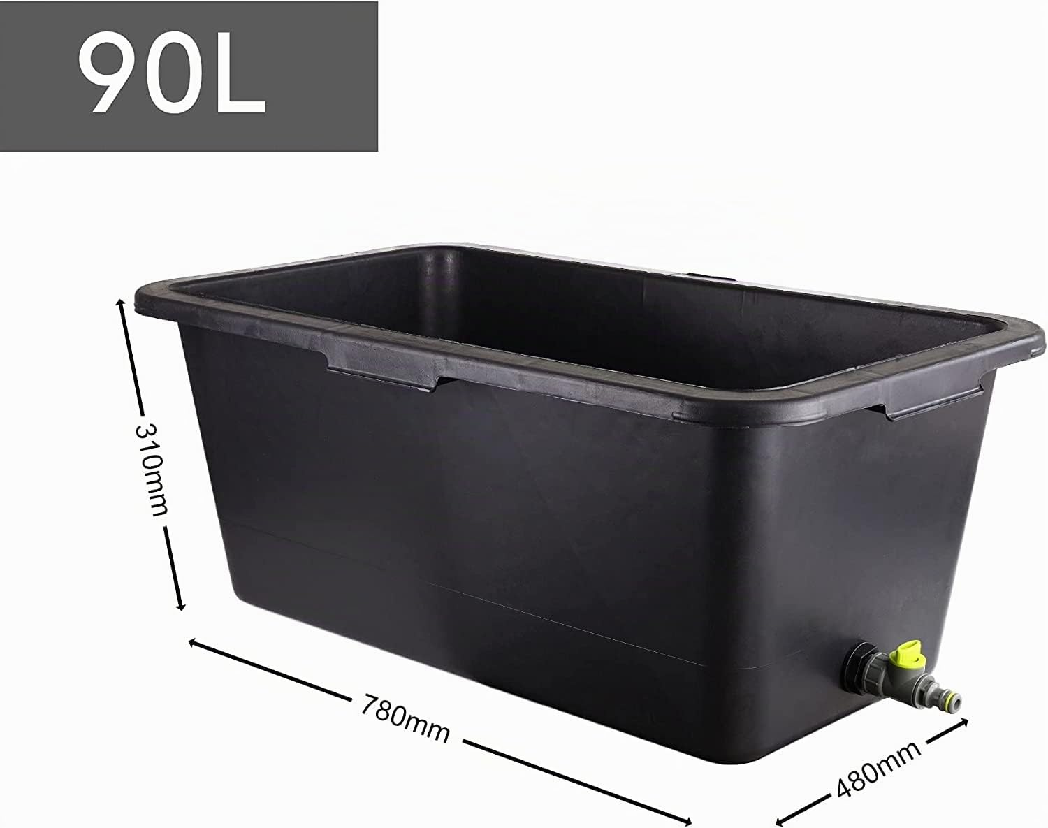 Baignoire avec vanne de vidange pour chiens et chats, pataugeoire pour animaux de compagnie avec robinet, piscine pour chien en plastique, 4 tailles (90L; 78x48x31[cm])