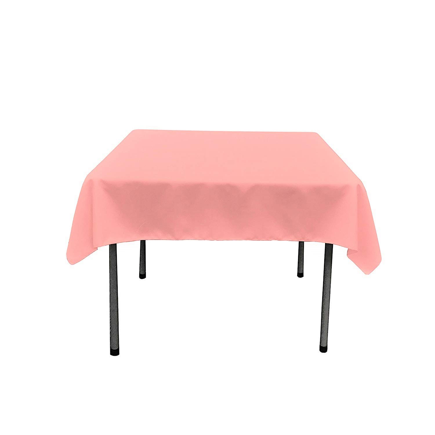 Nappe carrée polyester pêche 85 cm infroissable et lavable