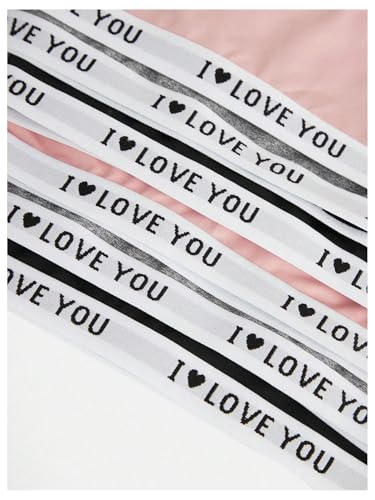 OYOANGLE Girl's Training Bras 6 Piece Letter Graphic Spaghetti Strap Non Padding Workout Sports Bra Cami Bralette3