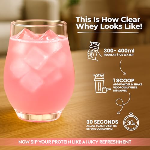 Image of Anytime Clear Whey Protein Isolate 480gm | 24g Protein Per Scoop | Pink Guava, 15 Servings | ISO & HACCP Certified | Lean Muscle Growth, Easy Digestion & Refreshing