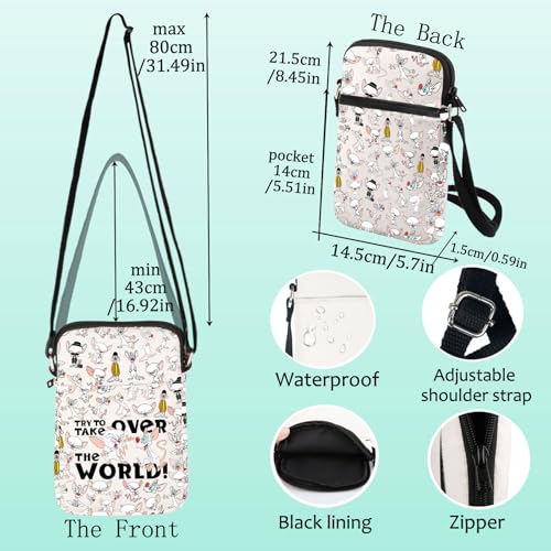 LEVLO Rat Brain Crossbody Bag Pinky Fans Gift Try To Over The World Cartoon Rat Brain Shoulder Bag2