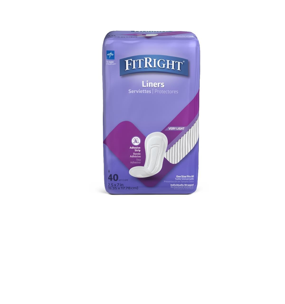 FitRight Bladder Control Liners for Women Postpartum Incontinence Liners Regular Length Very Light Absorbency Feminine Care Wetness Protection