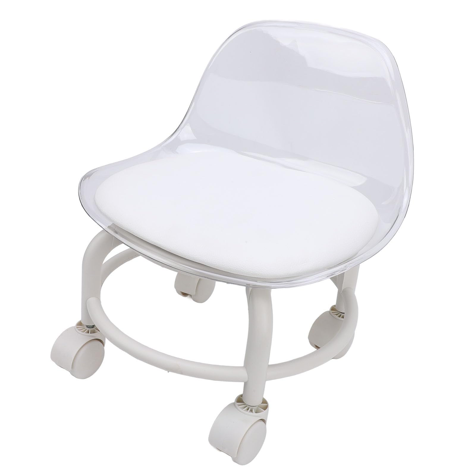 Alomejor Taburete bajo con Ruedas,Asiento cómodo y Movimiento Suave,reposapiés ergonómico,for Personas Mayores estética hogar y pedicura Profesional