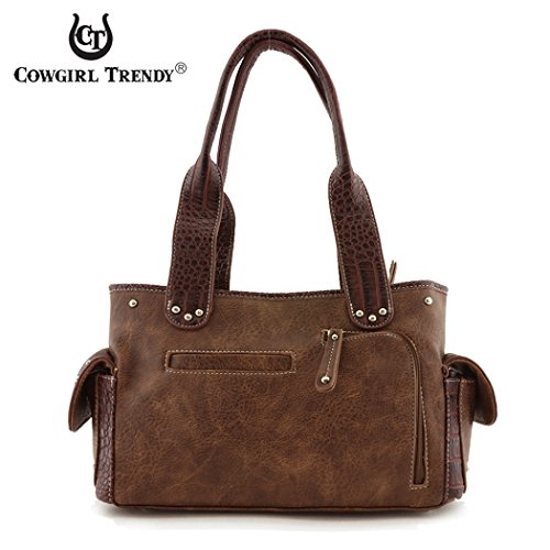Western Style Concealed Carry Country Fringe Purse Handbag Shoulder Bag Wallet Set Brown4