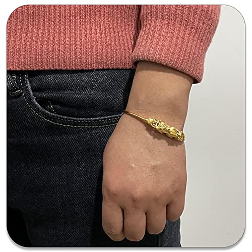 Peas 18K Gold Plated Jewelry Feng Shui Pi Xiu Bracelet Adjustable Cuff Bracelet #TOP5