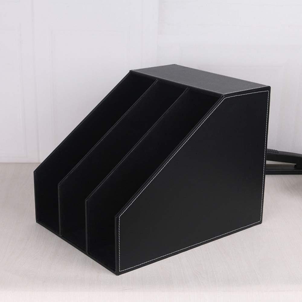Ripiano portaoggetti per selezionatore di Libri, Organizer per File da scrivania in Filo Verticale a 3 Slot Organizer da scrivania Sintetico Multifunzionale, (Marrone)