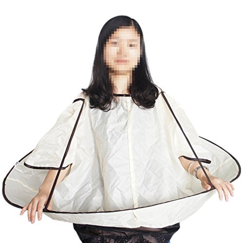Beautyours Haircutting Cape & Large Neck Duster Brush 2PCS Set Home Haircut kit Hair Cut Cutting Umbrella Cloak Catcher Apron Salon Barber Hairdressing for Family Hairstylist Design Gown Barbers