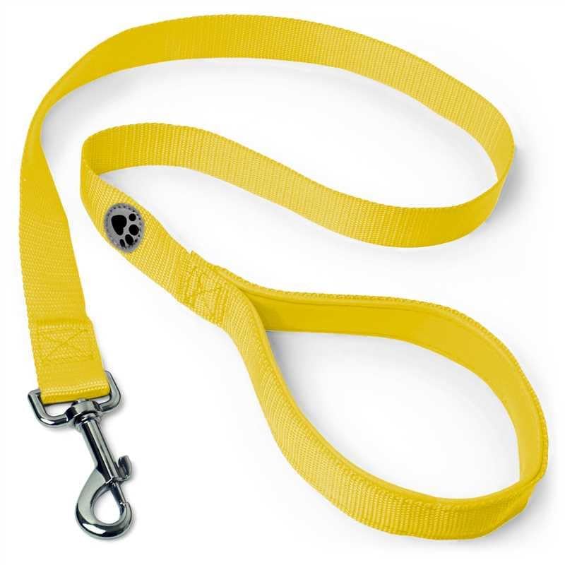 iGadgitz Home U7324 Guinzaglio per Cani Imbottito, Guinzaglio Cane con Maniglia Imbottita - Giallo - 100cm (1m)