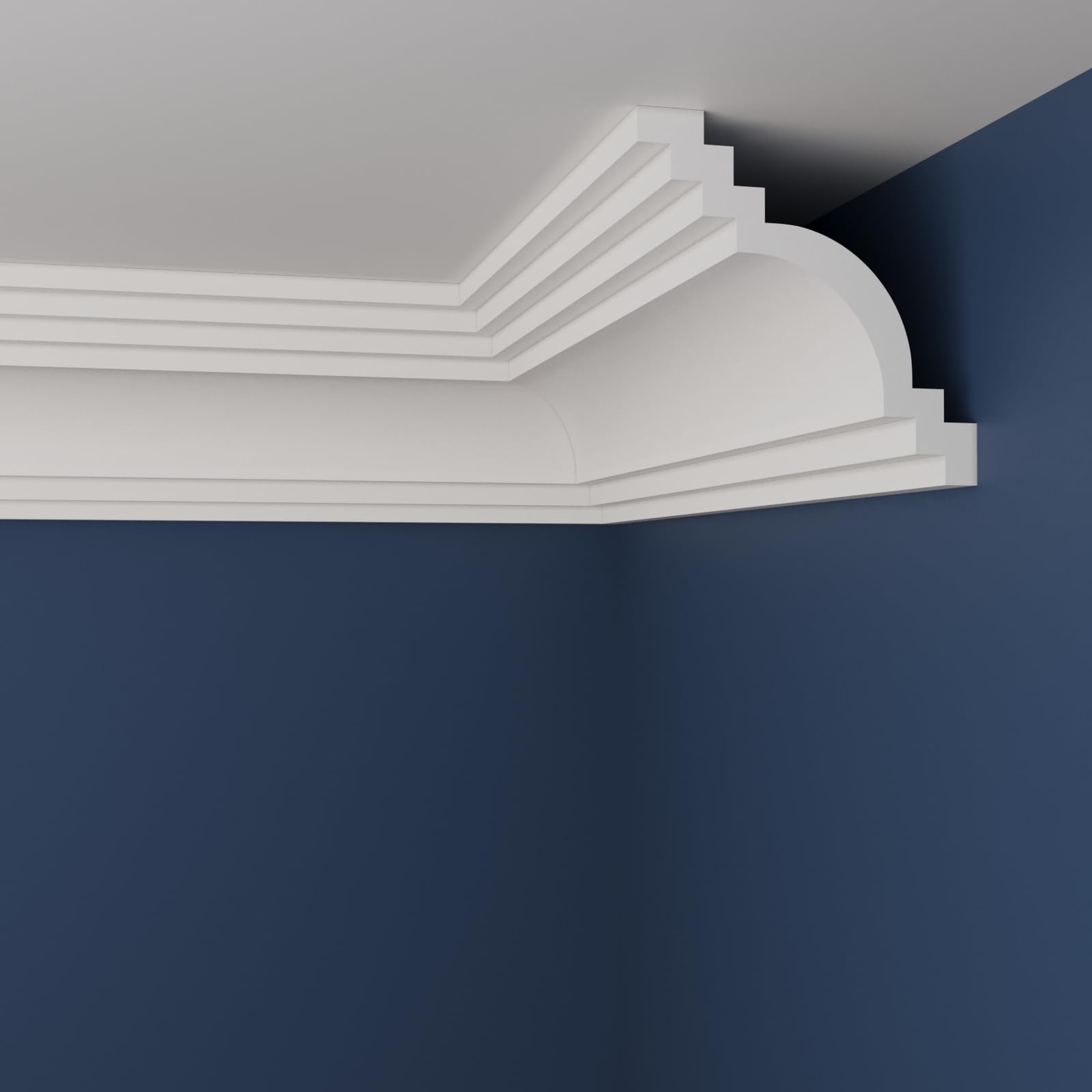 WOLDECOR Premium XPS Coving Cornice – Lightweight Decorative Coving for Ceilings, Durable Cornice Moulding Trim, Paintable XPS Ceiling Coving for Modern Home Interiors (WM05, 6 Meters)