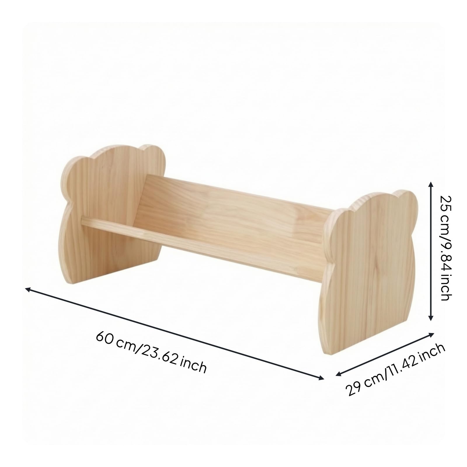 Estantería Infantil Madera bajo Repisa Infantil Diseño Abierto Mueble Juguetero Madera para Sala Juegos, Guardería, Oso