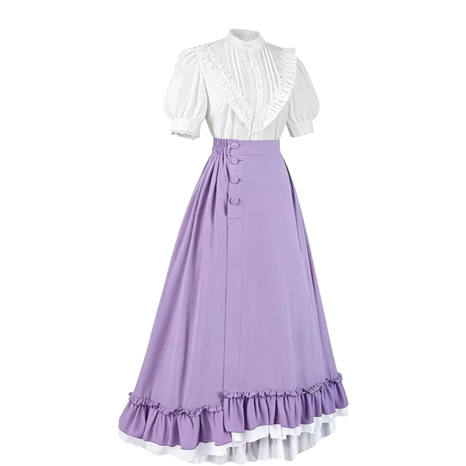 Generisch 2026 Damen Kleid Kurzarm Bier Festmode Bühnenauftritt Elegantes Partykleid mit Spitze für Feiern Alltag