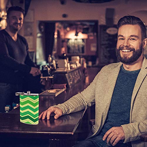 Flasque à whisky en cuir vert avec entonnoir de poche