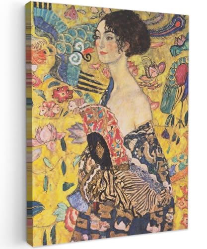 MuchoWow© Impressions sur Toile 50x70 cm Deco Tableau Murale Decoration Salon Peinture Reproductions de Tableaux Chambre Toiles Maison Femme à l'éventail -...