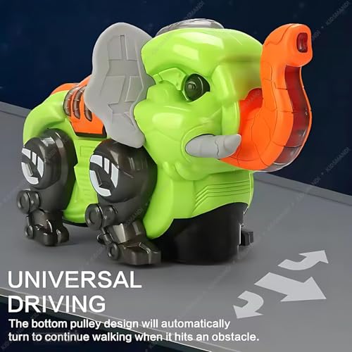 Image of Kids Mandi Musical Elephant Toy | 360 Rotating Action | Light & Sound Features | Interactive Moving Toy for Kids (Multicolour)