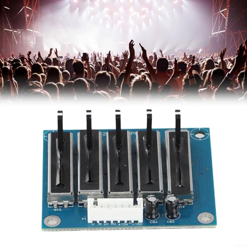 Placa de ecualizador de audio de 5 vías con fuente de alimentación dual para ajuste de sonido en escenario, módulo PCB azul miniatura 6