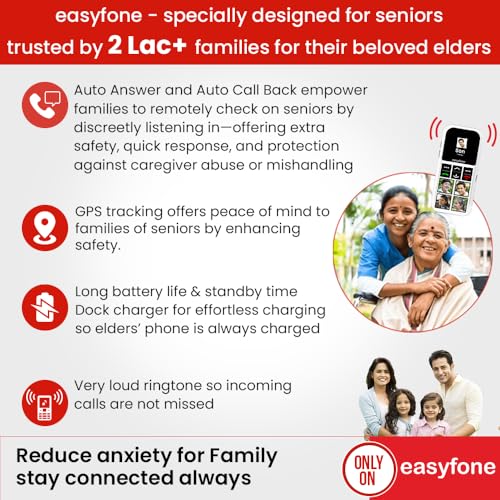 Image of easyfone Star - Senior Safety Phone with GPS Tracking, SOS Button, Auto Call Back, Discreet Listening, No Internet, Photo Speed Dial, Caregiver App, Long Battery, Dock Charger - by SeniorWorld