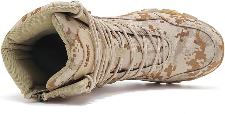 Men's Tactical Combat Boots: High-Top Lace-Up, Camouflage, Outdoor Hiking, Military Style