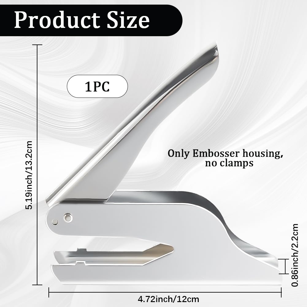 CRASPIRE Embosser Seal Stamp Handheld Embosser Stamp Stainless Steel Hand Held Library Notary Silver Sealing Embossing Stand for Official School Books Gifts Envelopes Napkins Paper Invitation - Image 2
