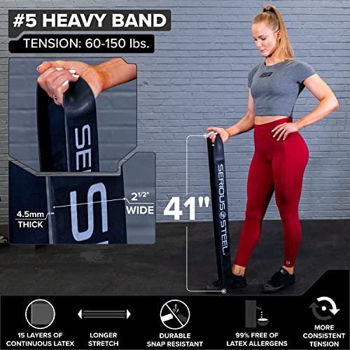 Image of SERIOUS STEEL FITNESS Assisted 41 inch Pull-Up Band, Resistance & Stretch, Powerlifting & Pull-up Assist Loop (Single Band)