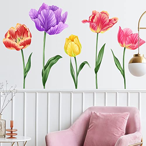Vinilos decorativos tulipanes grandes para pared miniatura 7