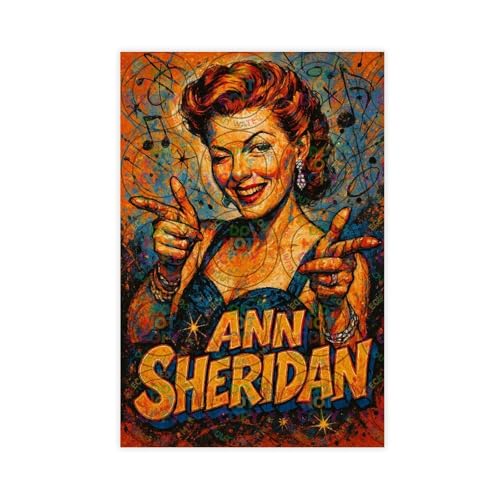 ZYGNBHL Póster de lienzo de acción Ann_Sheridan de la actriz de cine, arte para pared, dormitorio, oficina, habitación, regalo, sin marco, 40,6 x 61 cm