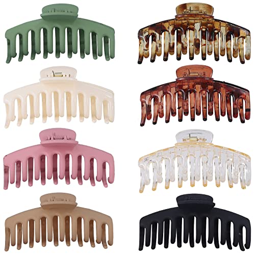 Large Clips Hairpin Claw Clips 8 Pack, Hair Clips Jaw Clips for Women Hair Clamps, Non-slip Claws for Thick Hair