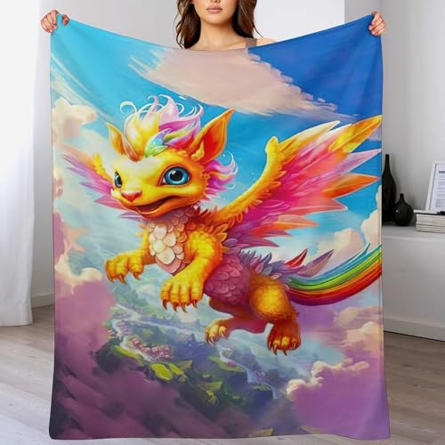 Manta de franela de alta densidad con estampado de dragón 2