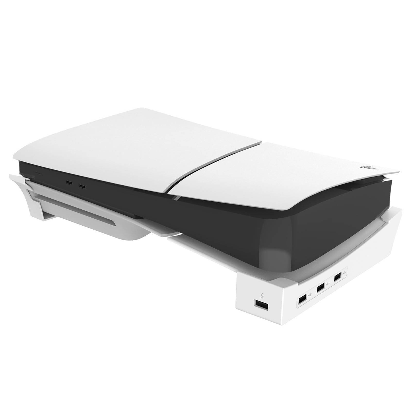 MOOKEENONE Hub orizzontale 4 Porta USB Base del basamento per PS5 Slim Console, Aggiornamento Accessori Stand Holder